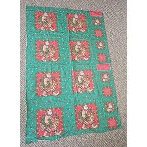 Cheryl Ann Johnson Woodland Santa Pillow Hot Pads 4 Fabric Panels